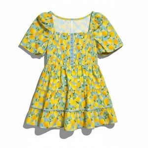🍋 Betsey Johnson Haley Mini Dress XL – Beachy Blue Lemon Print - NWT